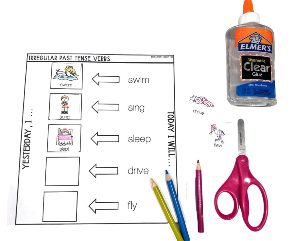 Irregular Past Tense Verbs Interactive Activity Unit for Speech Therapy