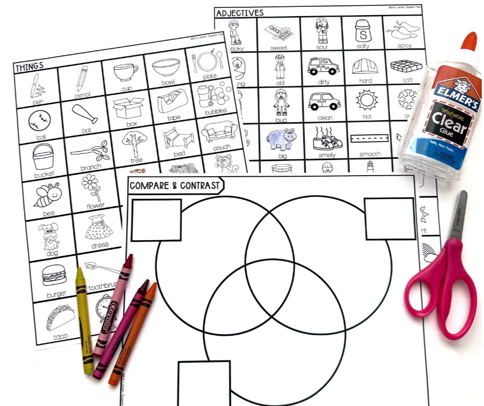 Compare & Contrast Interactive Activity Unit for Speech Therapy