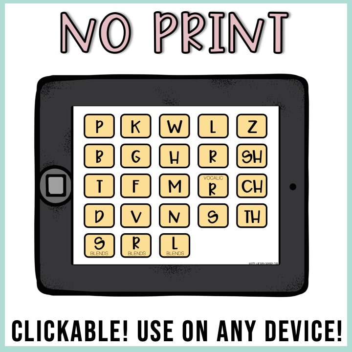 No Print Articulation Drill Cards