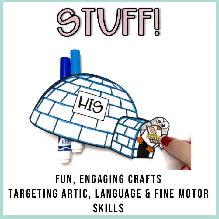 Winter Speech Therapy Stuffer Craft Bundle