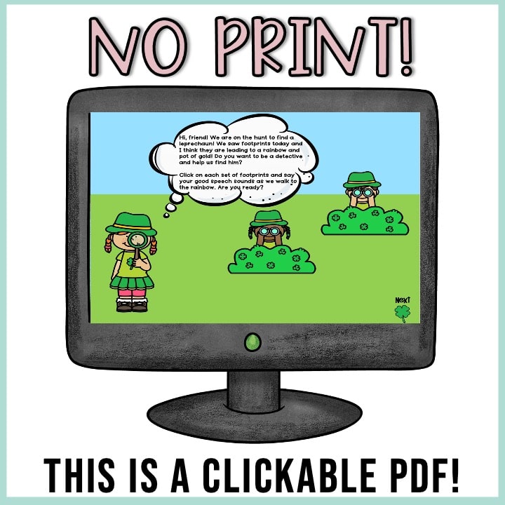 No Print St. Patrick's Day Apraxia