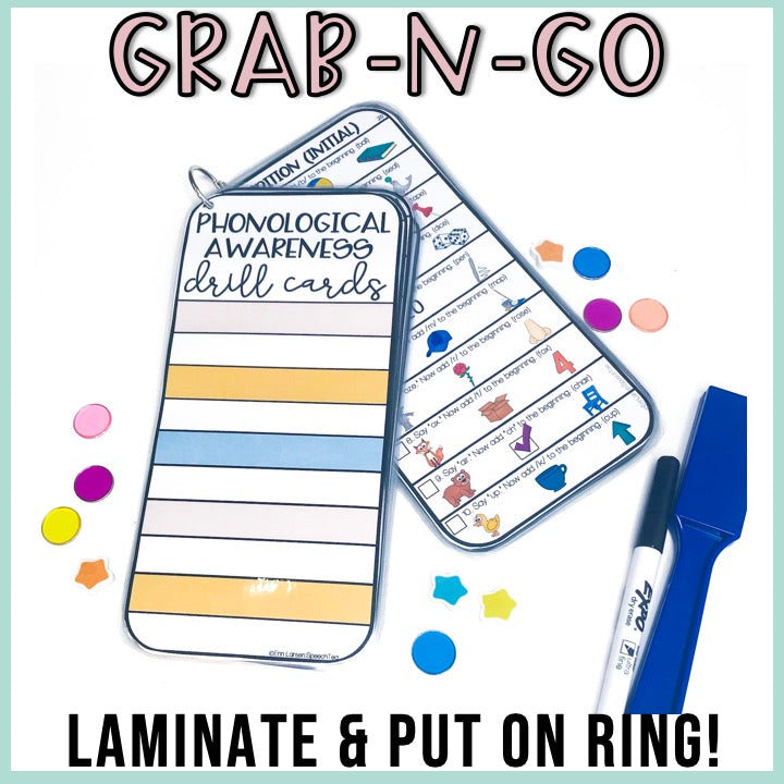Phonological Awareness Drill Cards
