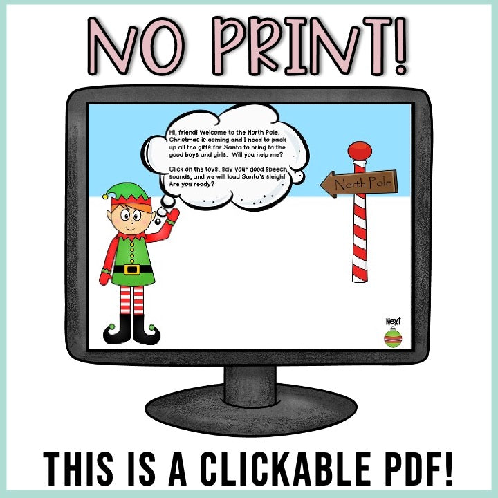 Christmas Speech Therapy NO PRINT Bundle