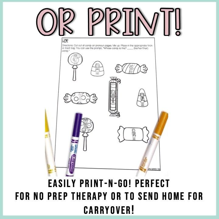 Halloween Speech Therapy Stuffer Craft Bundle