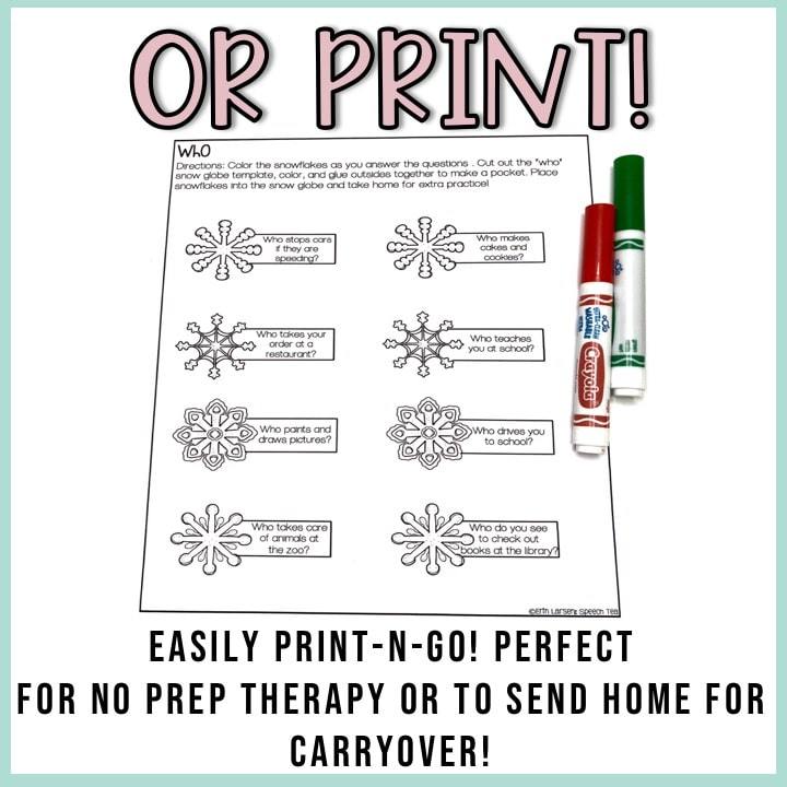 Christmas Speech Therapy Stuffer Craft BUNDLE
