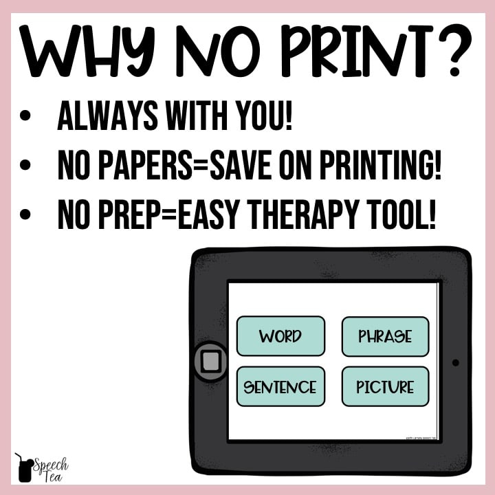 No Print Apraxia: CVCV, VC, CV, CVC