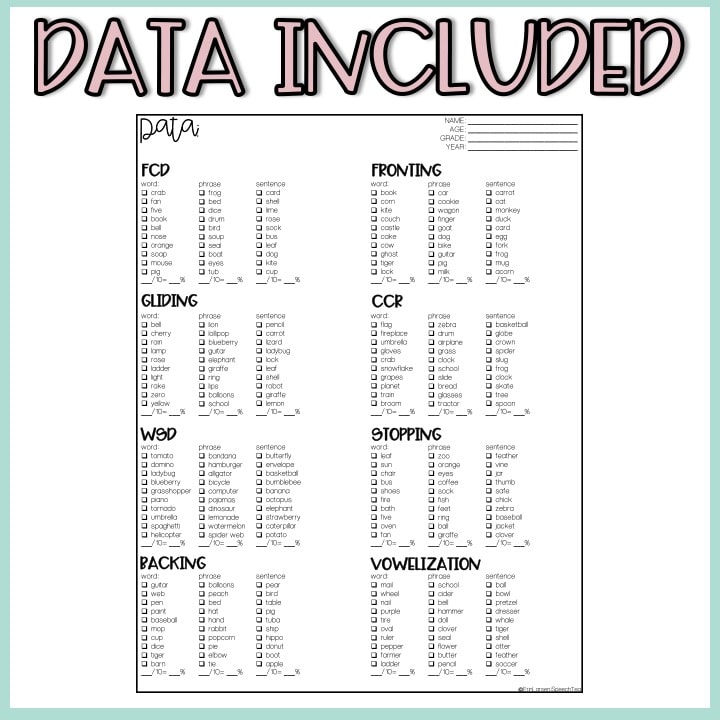 Phonological Processes Drill Cards