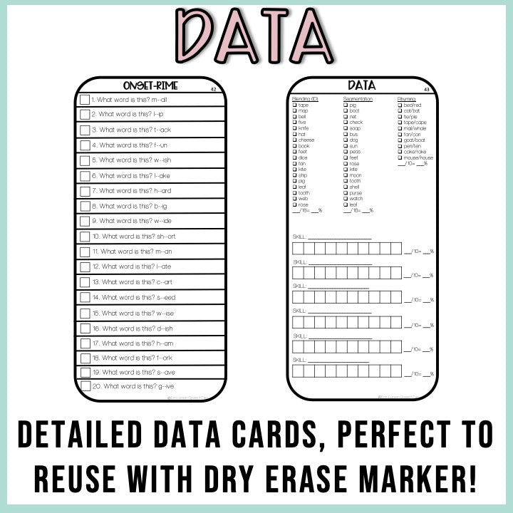 Phonological Awareness Drill Cards