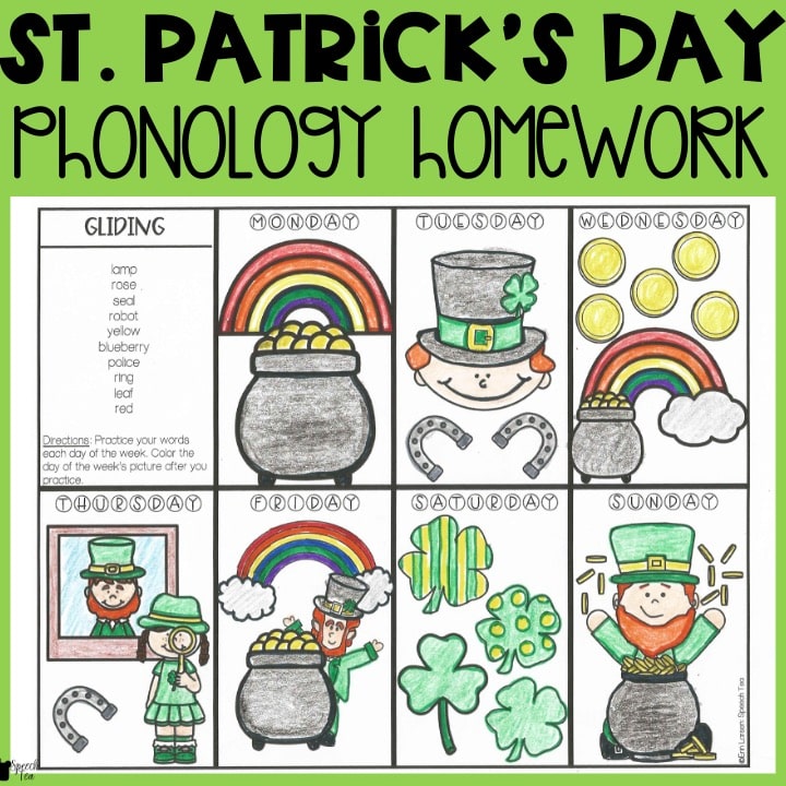 St. Patrick's Day Phonological Processes Homework