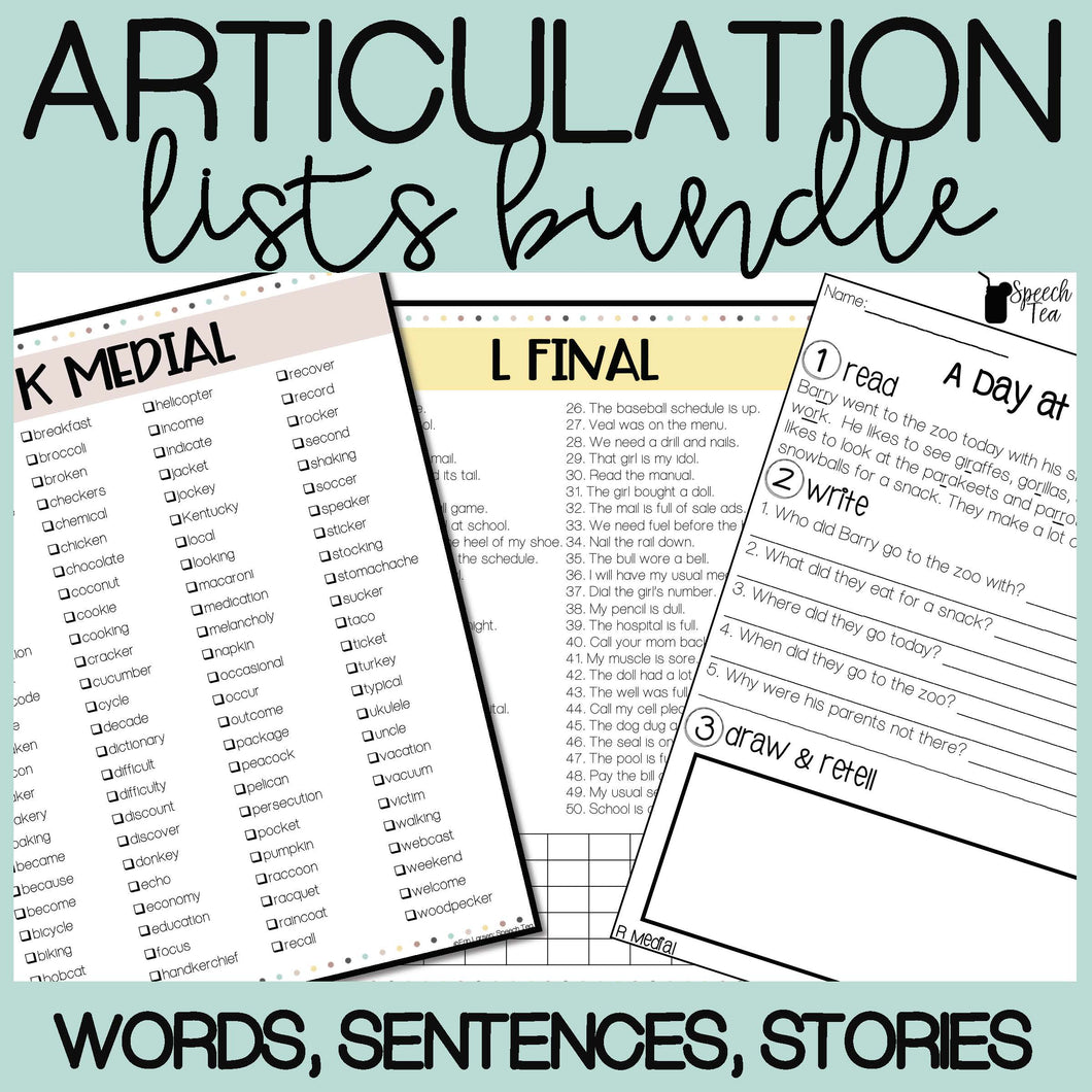 Articulation Lists Bundle