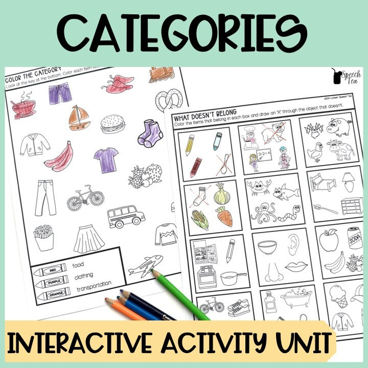 Categories Interactive Activity Unit for Speech Therapy