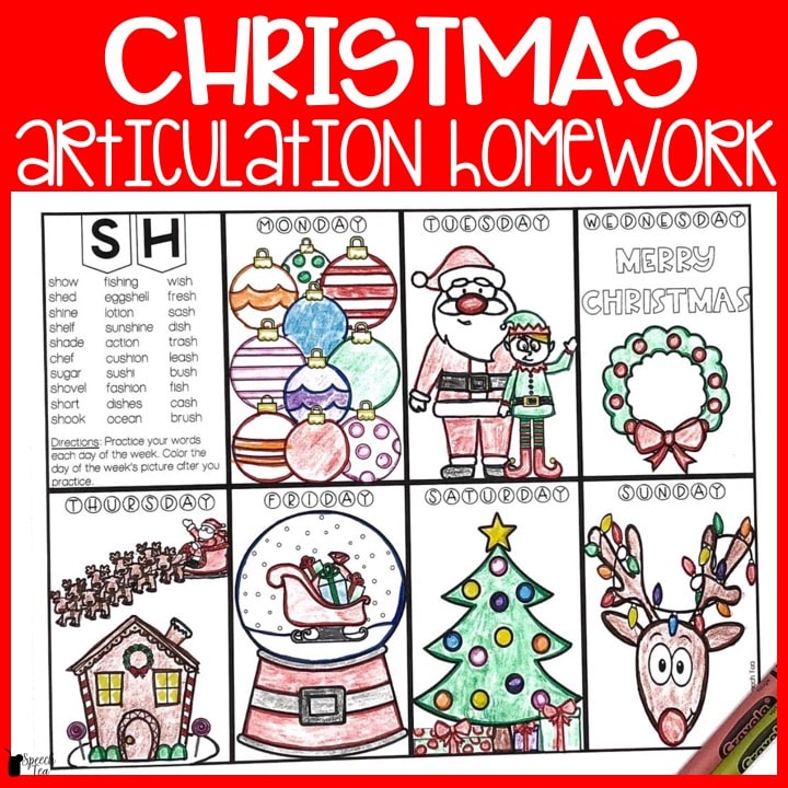 Christmas Articulation Homework