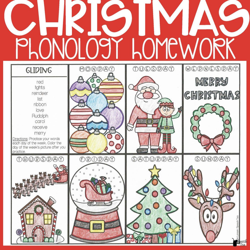 Christmas Phonological Processes Homework