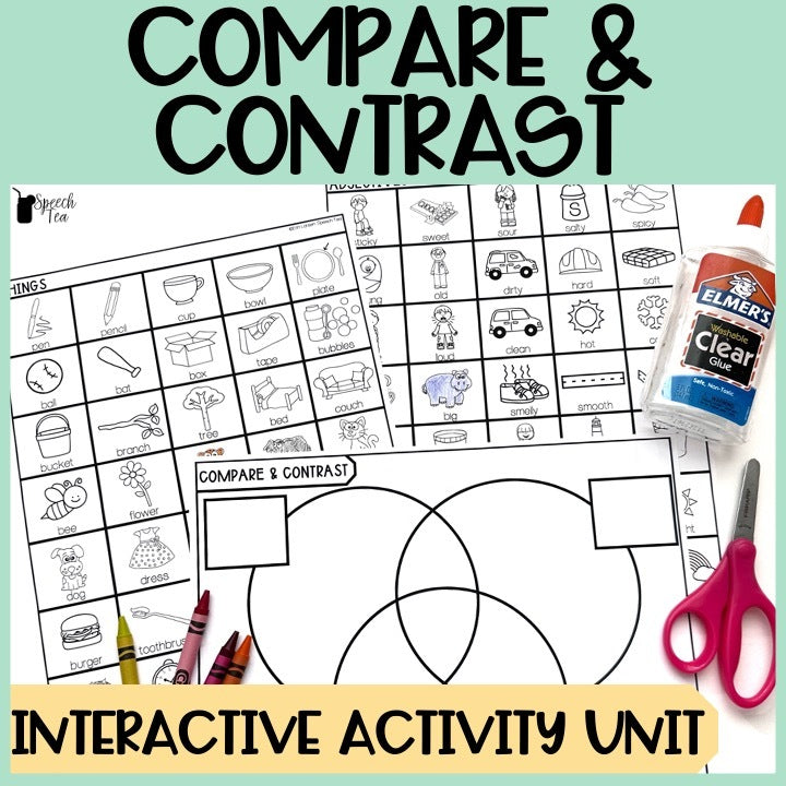 Compare & Contrast Interactive Activity Unit for Speech Therapy