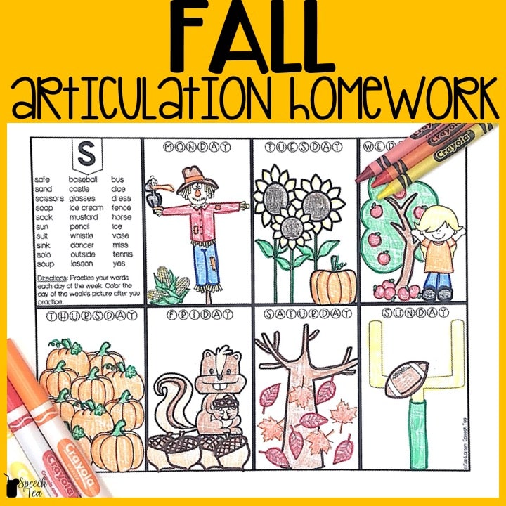 Articulation Homework Bundle