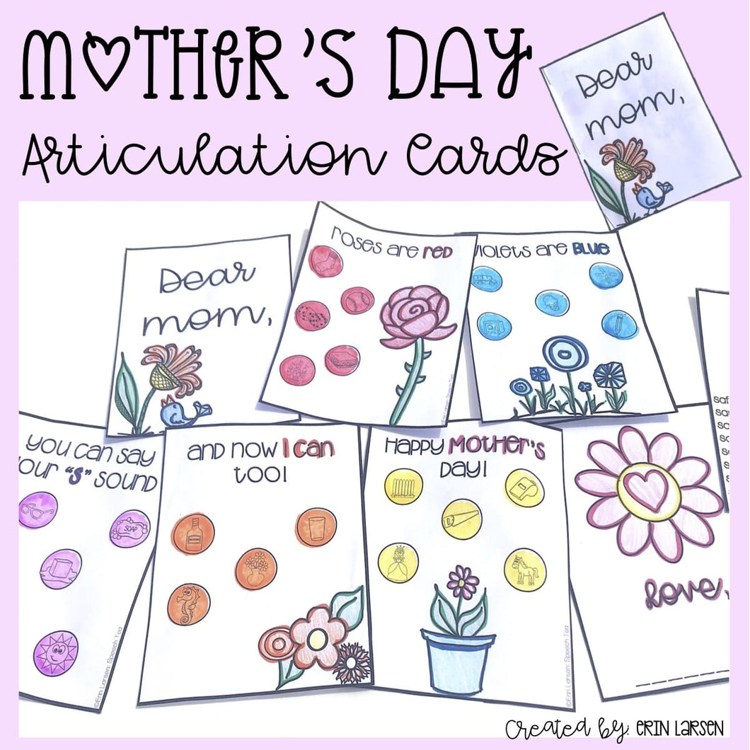 Mother's Day Articulation Cards for Mom