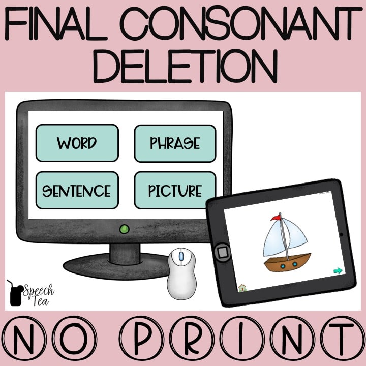 No Print Final Consonant Deletion