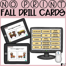 Load image into Gallery viewer, No Print Fall Speech Therapy Drill Cards
