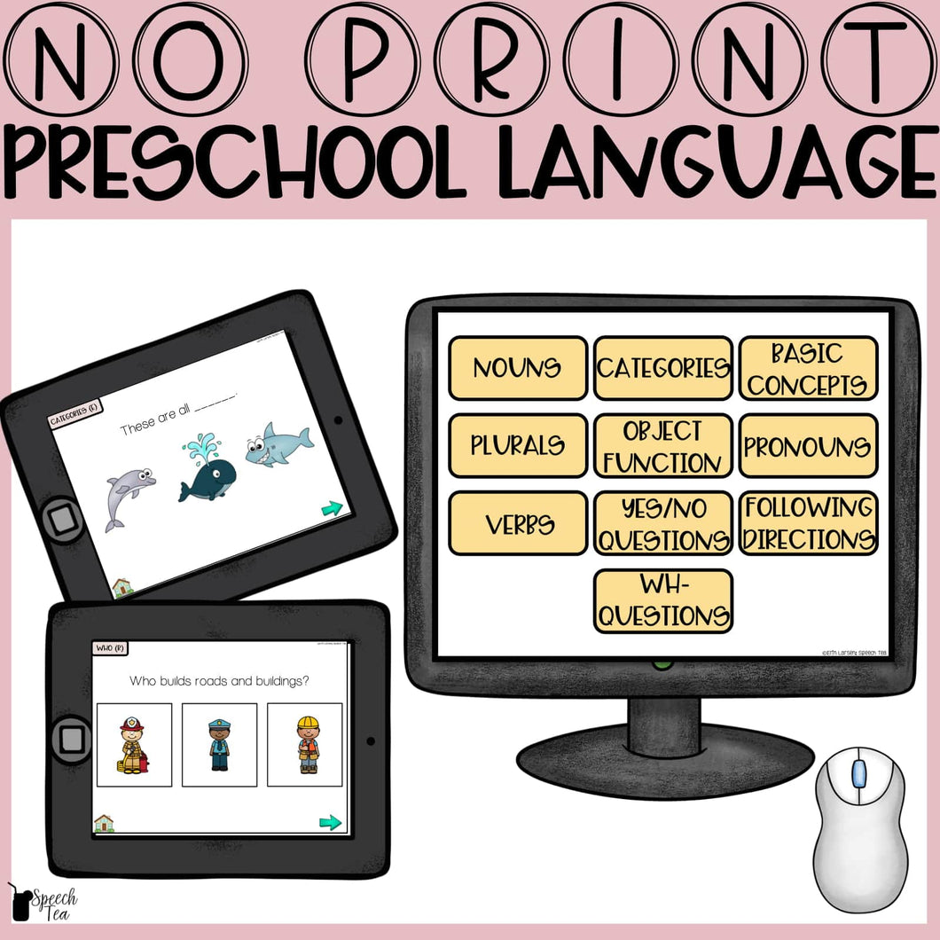 No Print Preschool Language