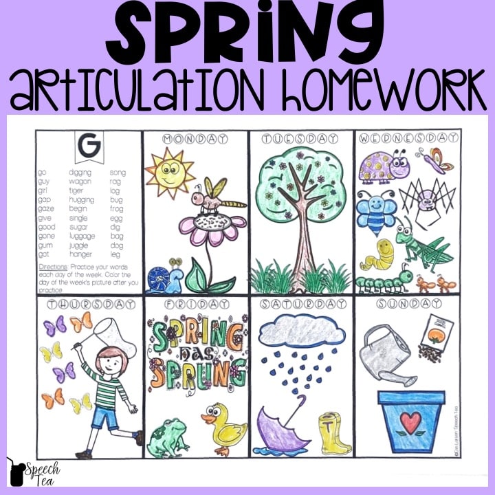 Articulation Homework Bundle