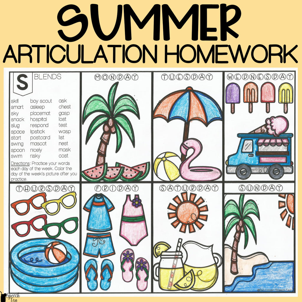 Articulation Homework Bundle