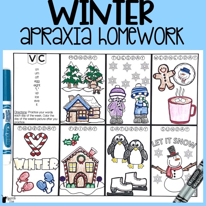 Winter Apraxia Homework