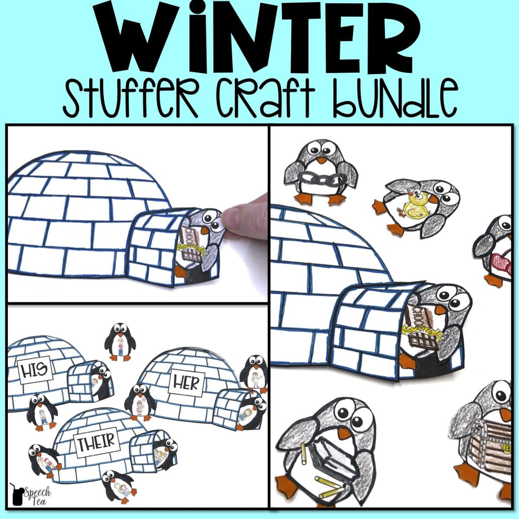 Winter Speech Therapy Stuffer Craft Bundle